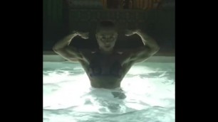 Muscle Woman Amanda Hot Tub
