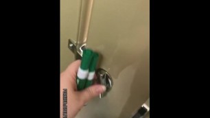 BBW Babe Masterbates and Fucks her Pussy in Public Work Bathroom