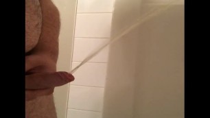 Uncut Pissing in the Shower