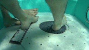 A Young Guy Playing Footsies with me in the Waterpark Whirlpool (spycam)