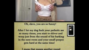 BC666 Cruel Girl and her Dog - Vid with Humiliation Captions