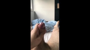Jerking off in Bed and Cumming in Slow Motion
