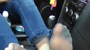 Nylon feet in car
