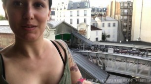 French brunette sexy trip to Paris on Vends-ta-culotte