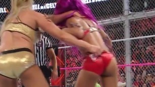 WWE - Sasha Banks gets thrown by Charlotte Flair
