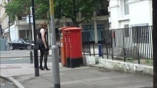 Sexy Transvestite masturbating out side the post office