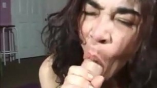Ugly but sexy mature suking a big load of cum out (mix)