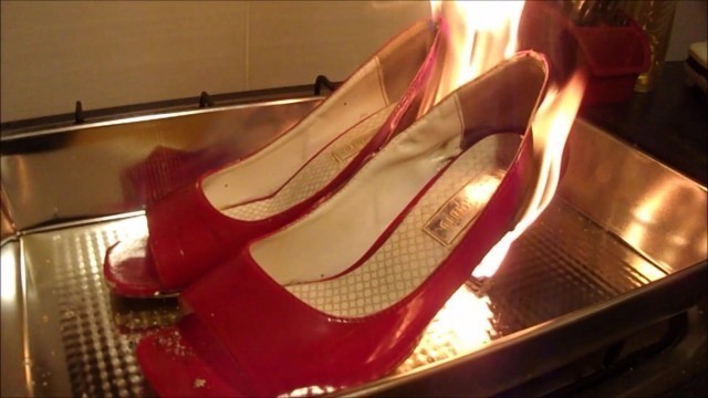 old shoes burning