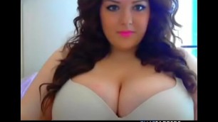 Juicy single lady being playful on video chat &lpar;showing her huge tits&rpar;
